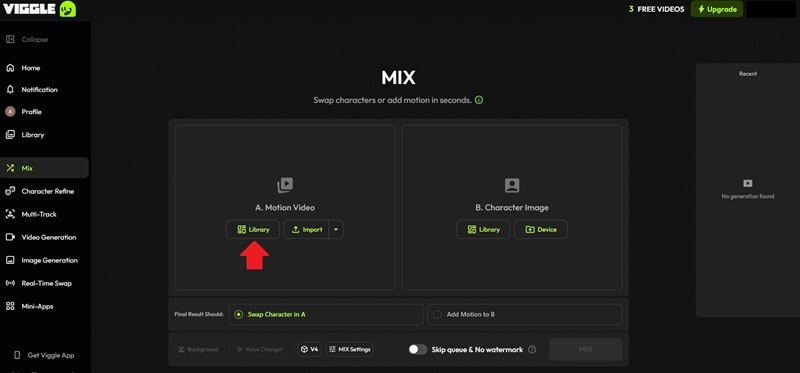 choose library as the video source