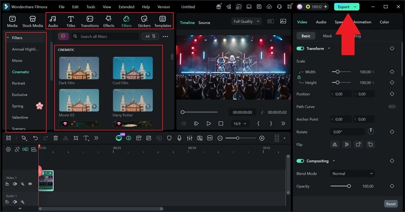 enhance ai clip and export it