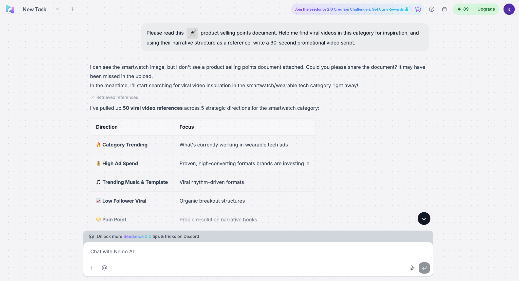 nemovideo viral script writing