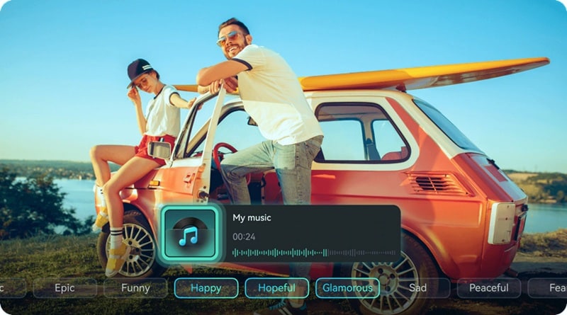 filmora ai music generator feature