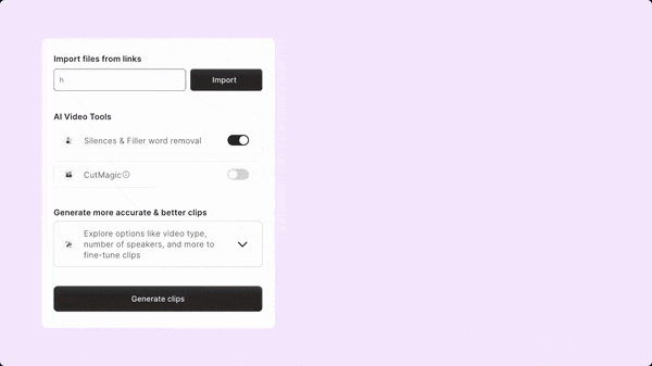 quso ai clips generator feature