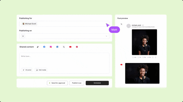 quso ai social media scheduling feature