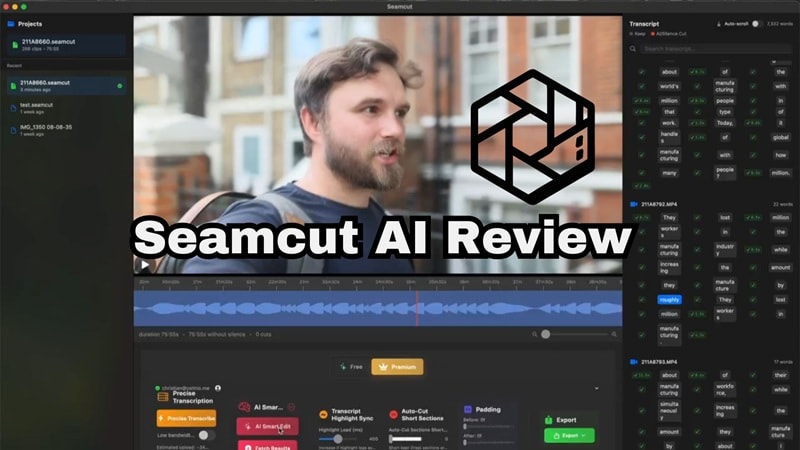 Seamcut AI 영상 편집기 분석