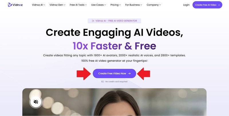 vidnoz ai homepage