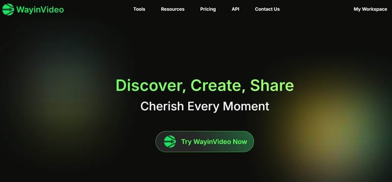 wayinvideo ai website homepage