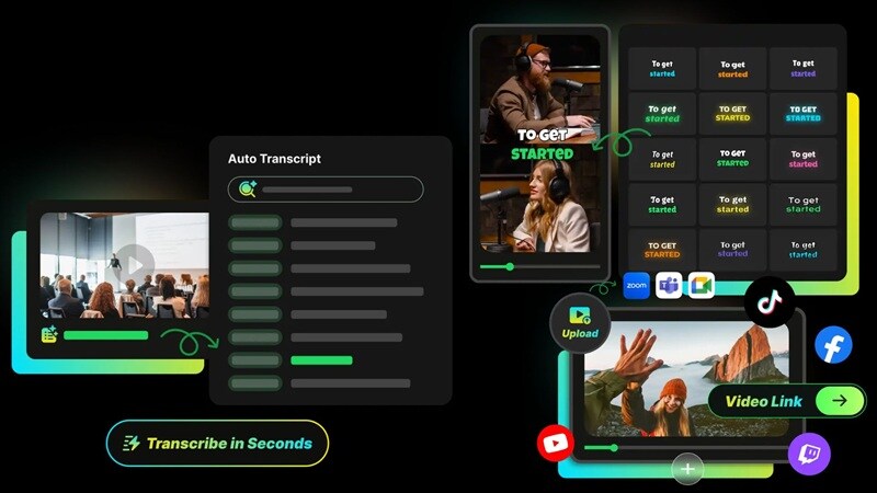 wayinvideo ai transcription and caption generator