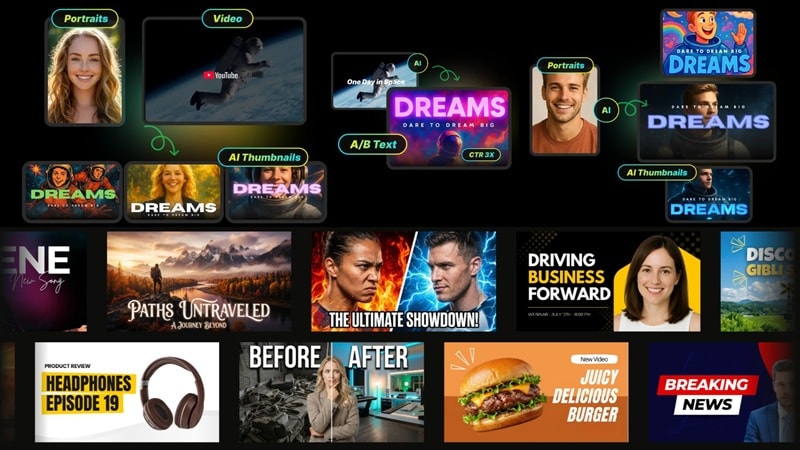 wayinvideo ai thumbnail maker feature
