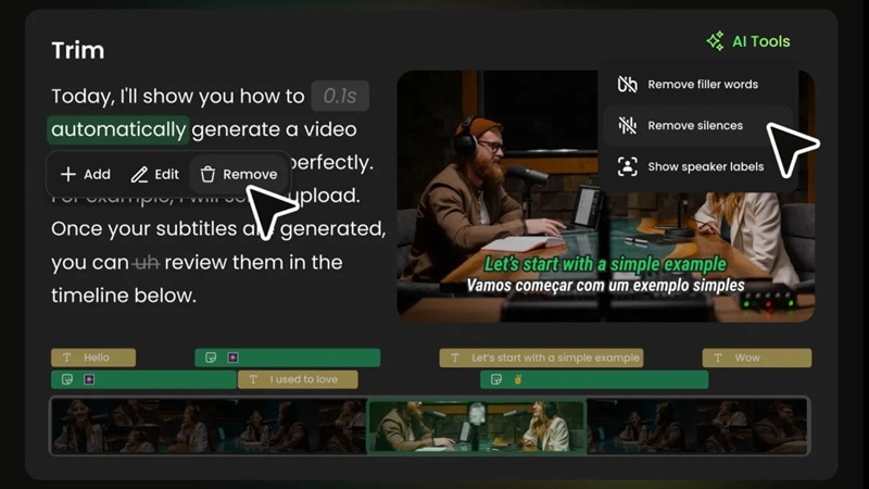 wayinvideo ai built in video editor