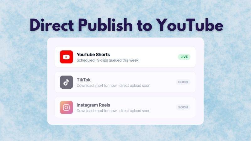 direct publish to youtube