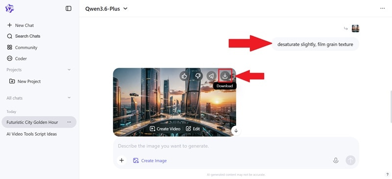 make follow up prompt and download