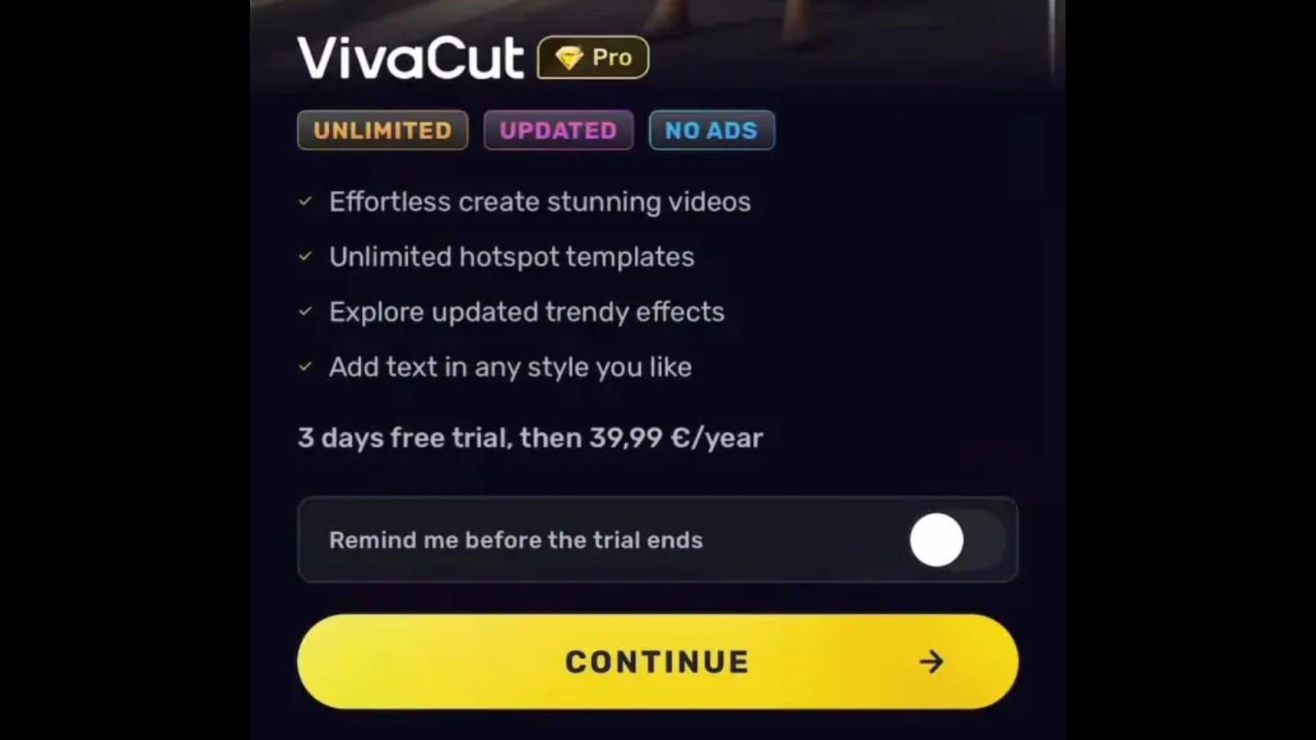 vivacut pro free trial