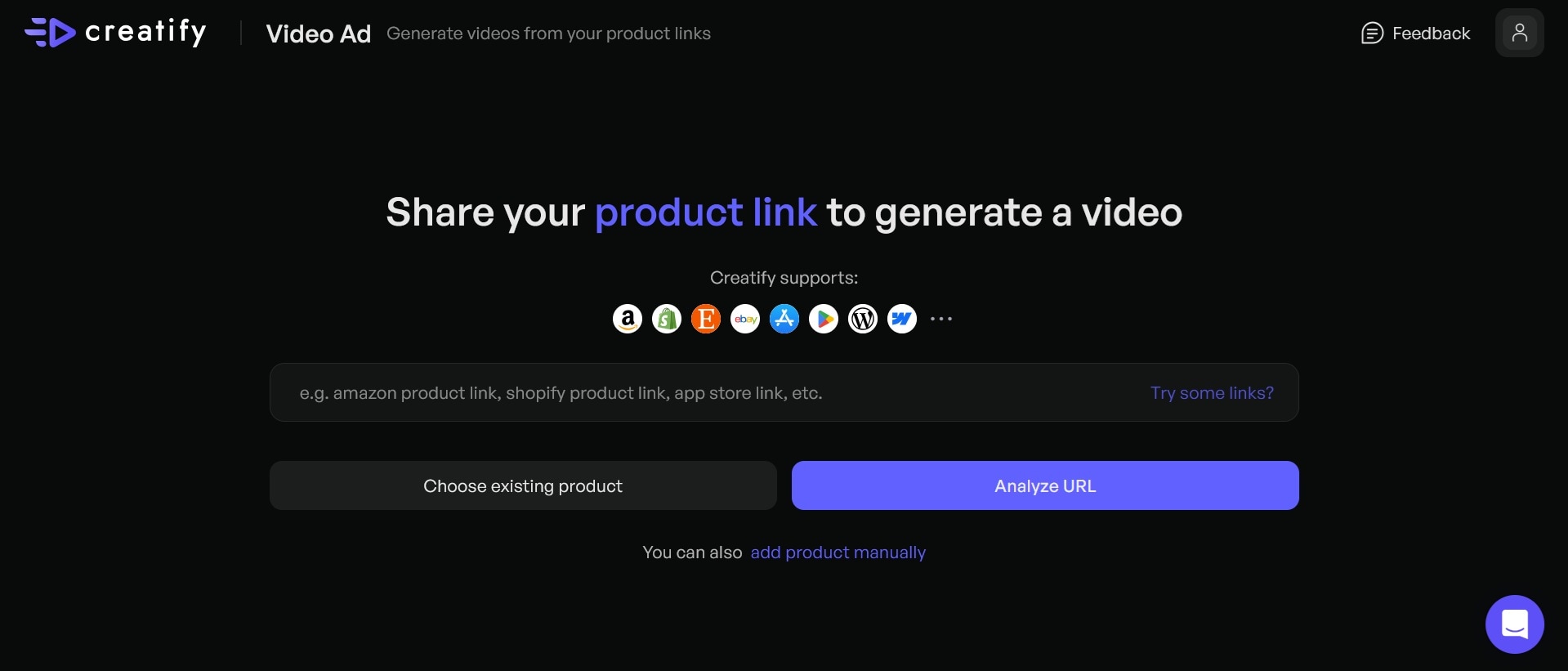creatify url to video