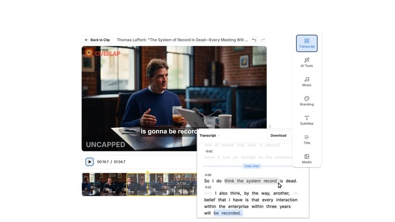 overlap ai video editing