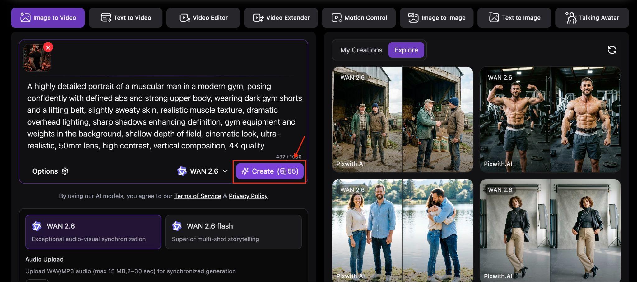 generate and download the result