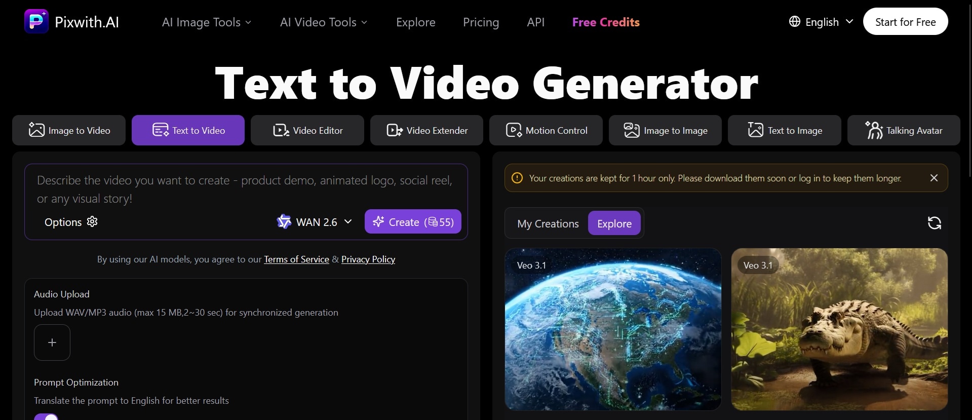 pixwith ai text to video