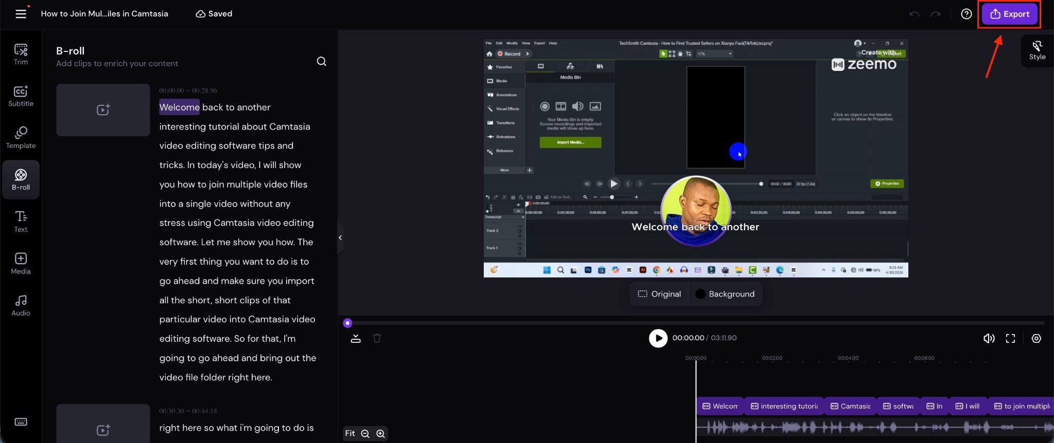 export the final result