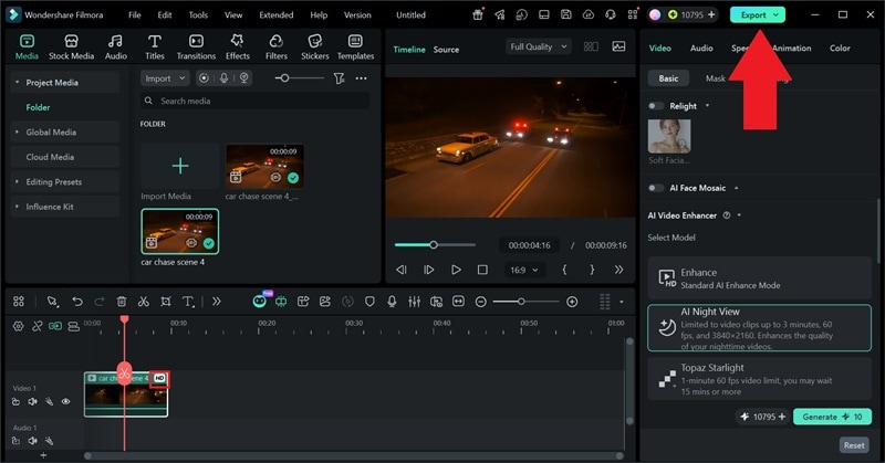 preview and export your clip