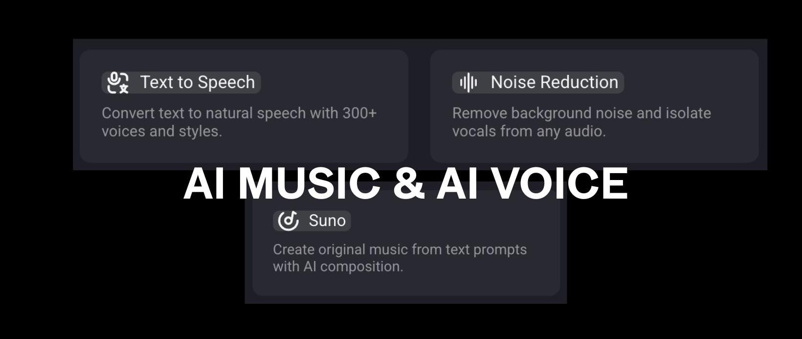 HeyVid AI 음악 및 음성 기능