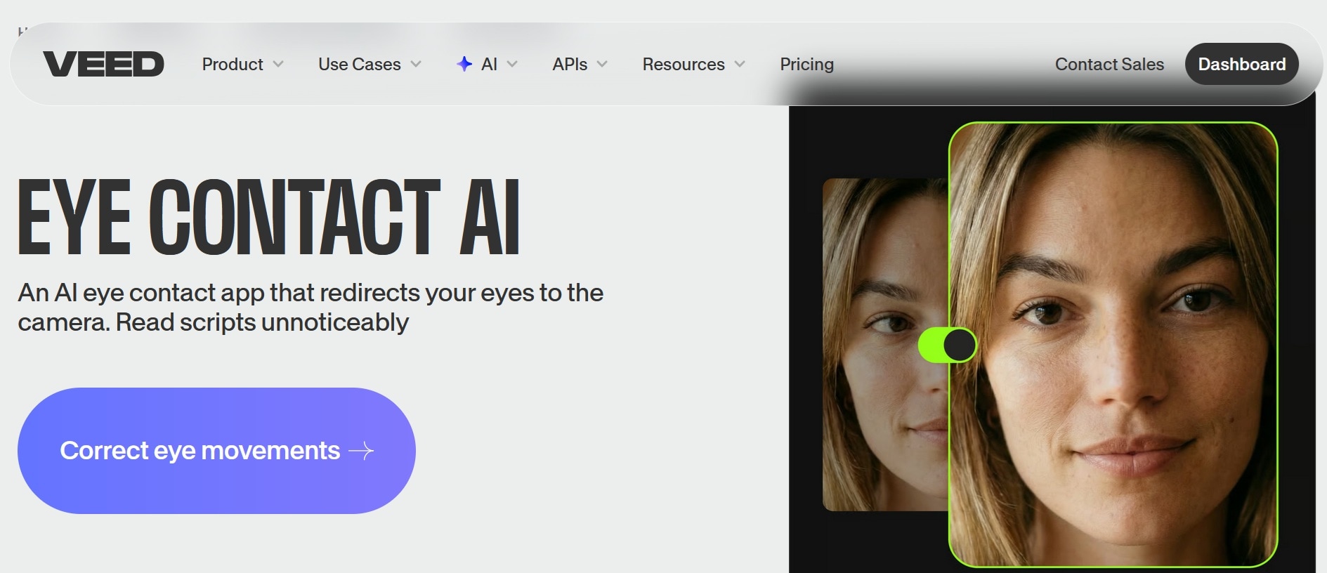 veed eye contact ai review