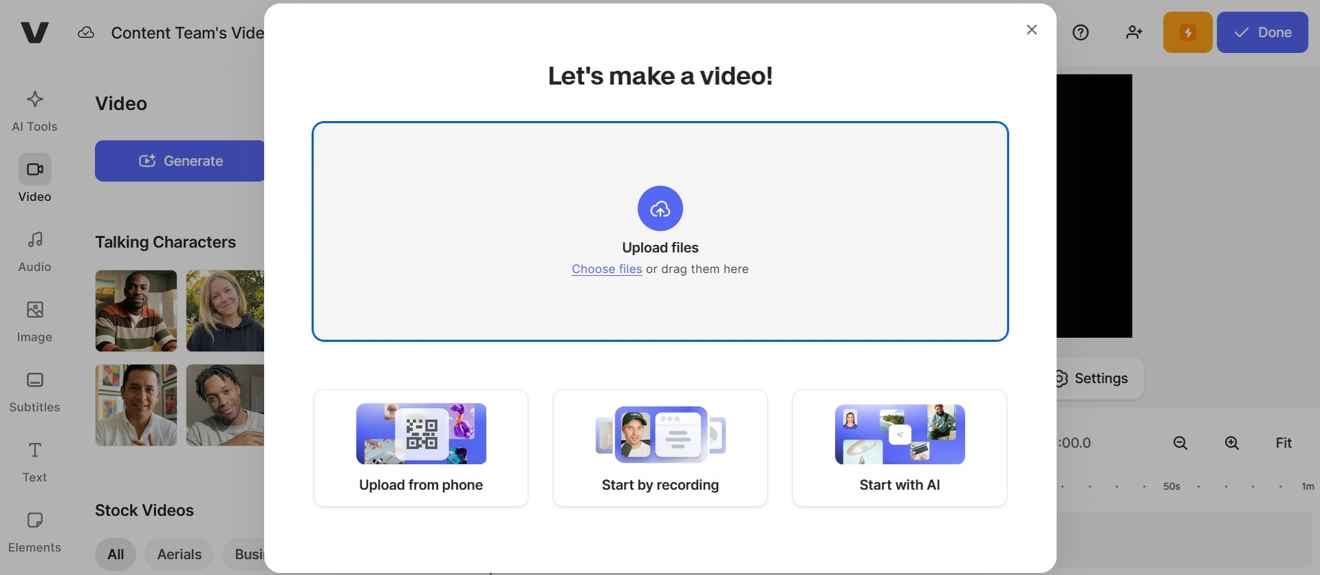 upload video to veed.io