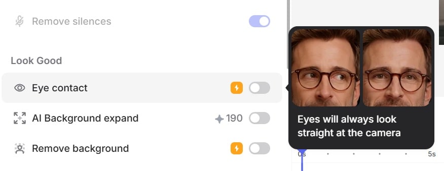 veed eye contact one-click solution