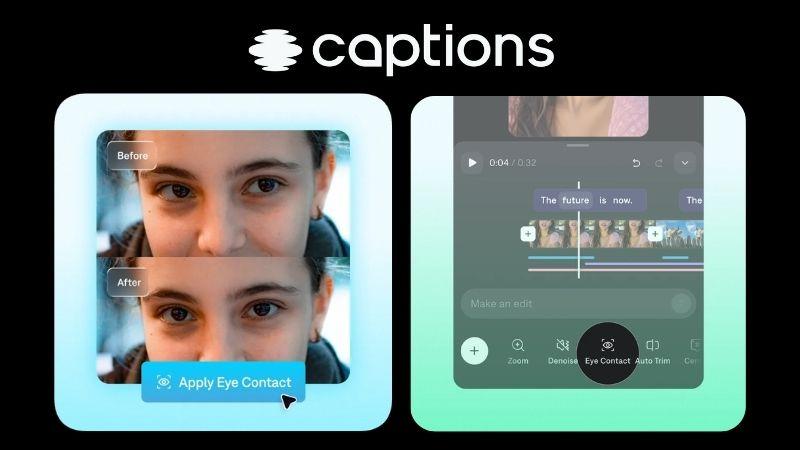 captions ai eye contact feature