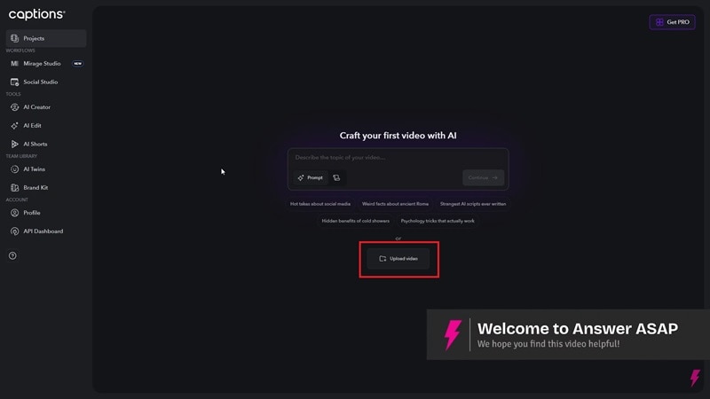 upload a video