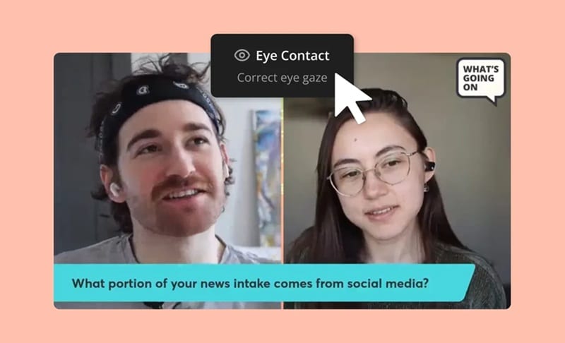 kapwing ai eye contact correction feature