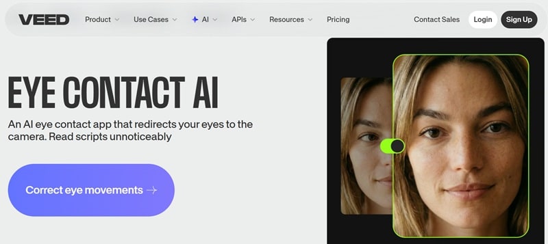 veed ai eye contact feature