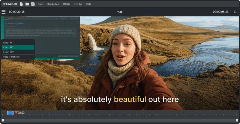 magix video pro speech to text
