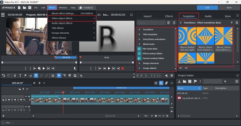 magix video pro effects library
