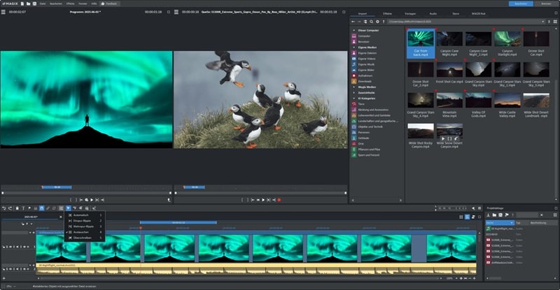 multiple timeline in magix video pro