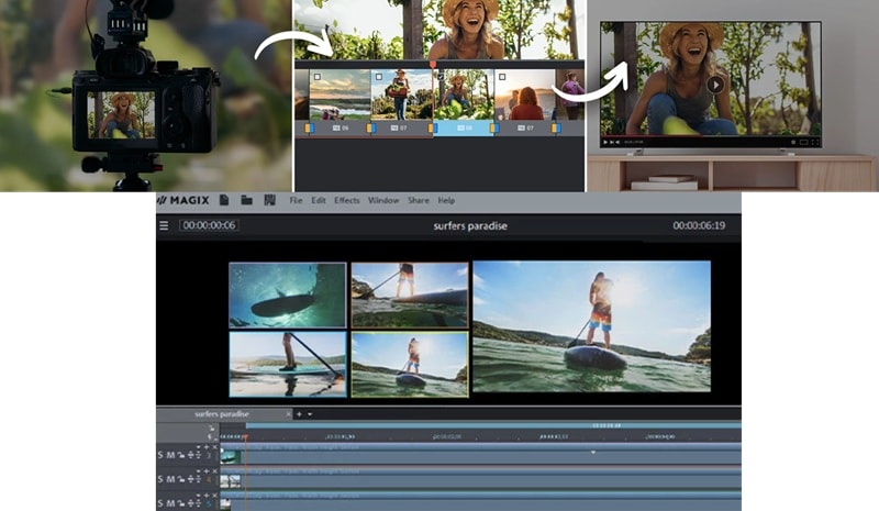 multicam support in magix video pro