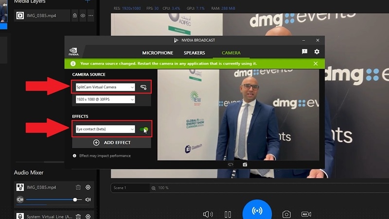 add eye contact effect in nvidia