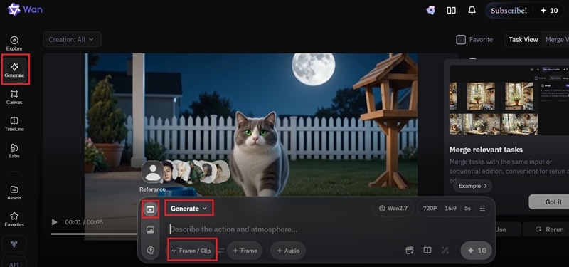 select image to video mode