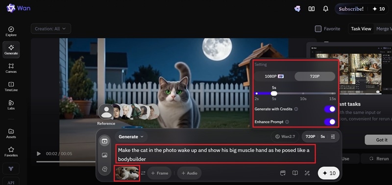 write prompt and generate ai video