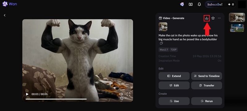 download wan ai video result