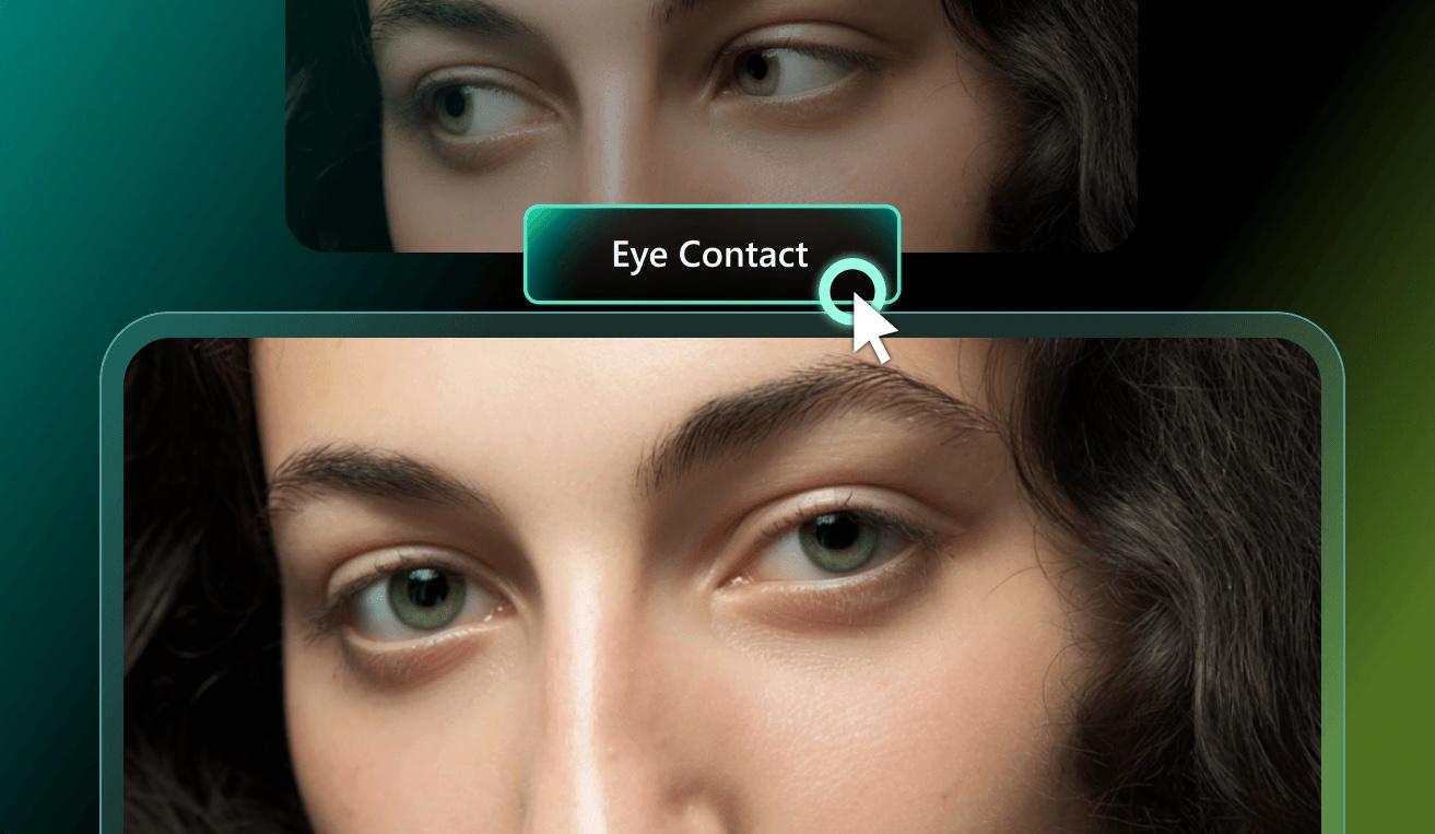 filmora eye contact feature