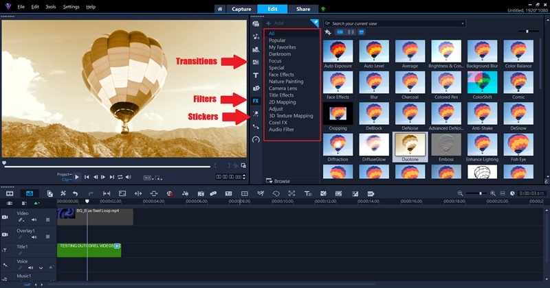 corel videostudio media library