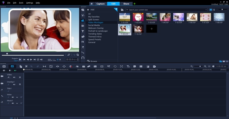 project templates in corel videostudio