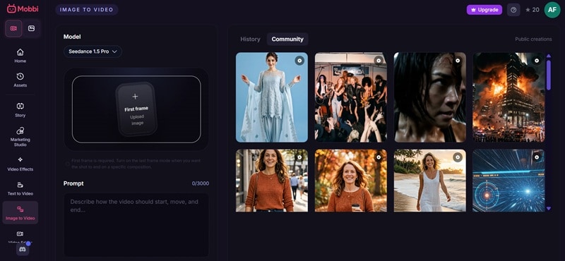 mobbi ai image to video feature
