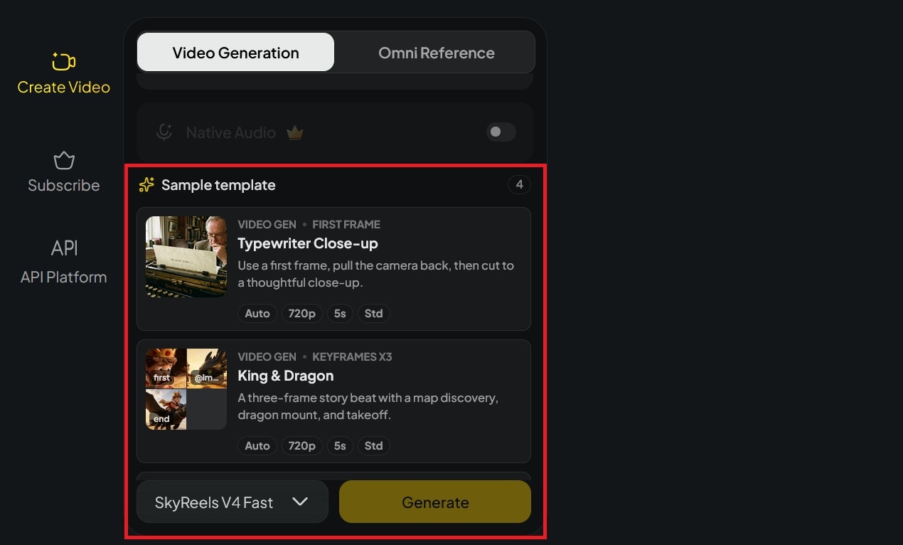 skyreels ai sample template