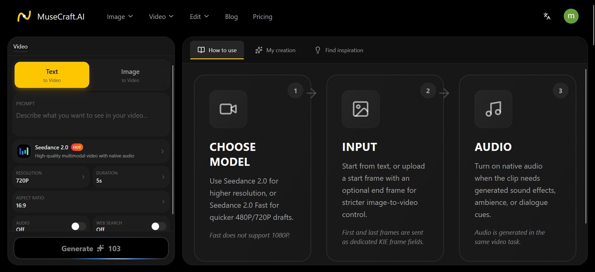 musecraft ai video generator