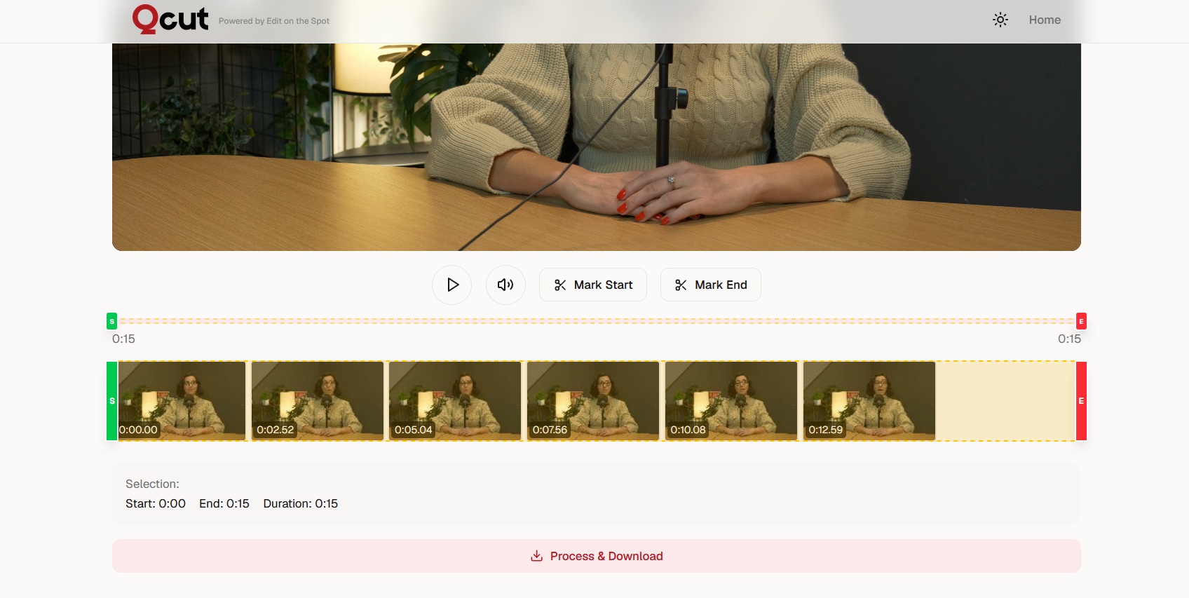 process and download the video