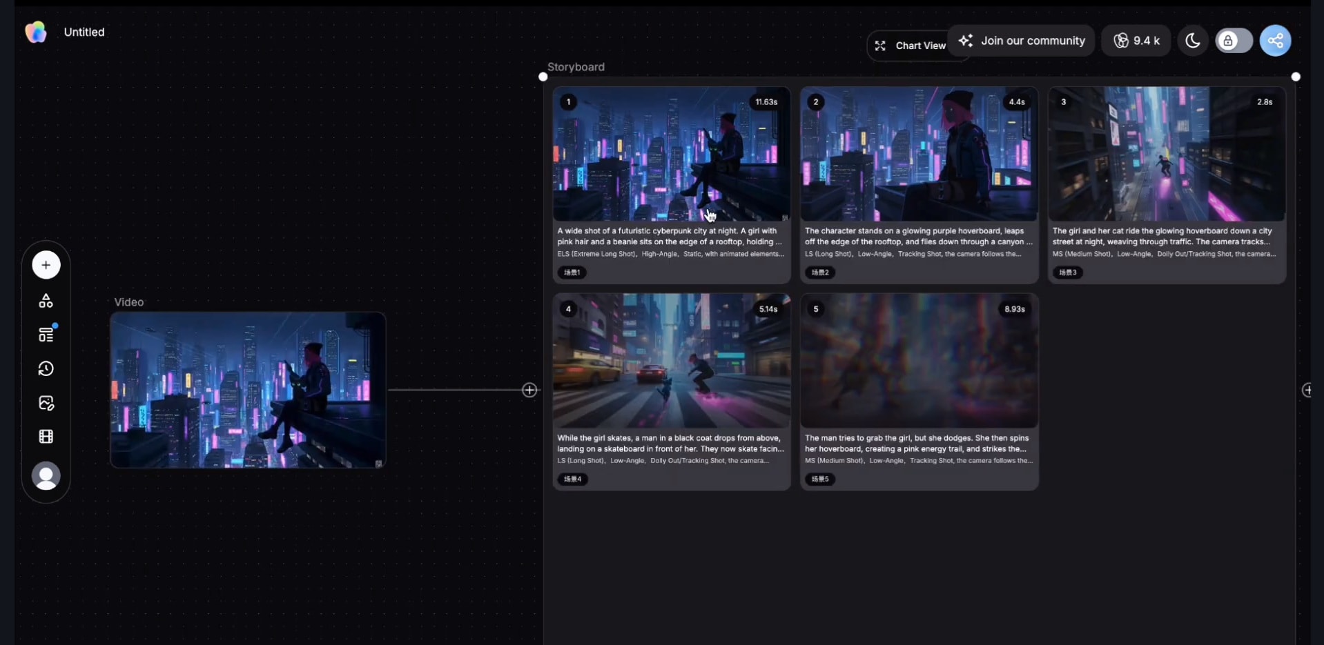 tapnow ai storyboard generation