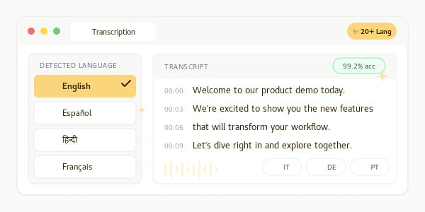 ai transcription in recast studio