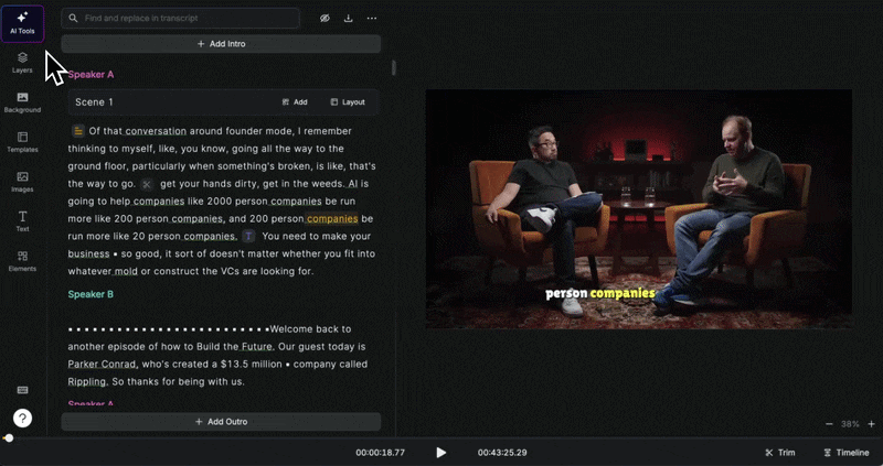 ai writing in recast studio