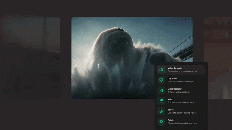 magnific ai video workspace