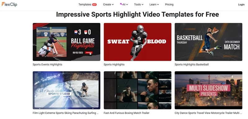 flexclip template for sports highlights