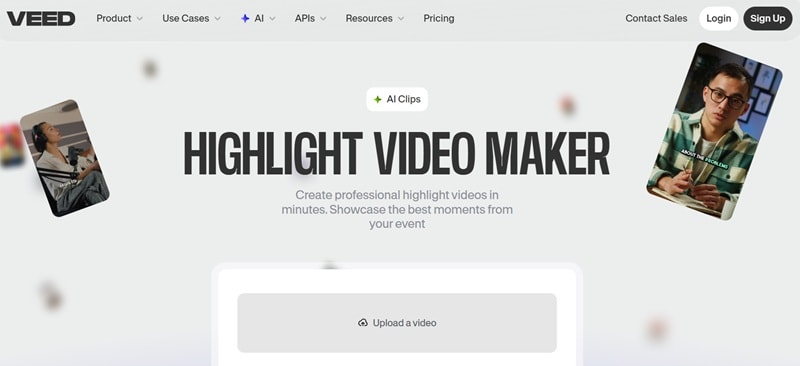 veed online sports highlight video maker